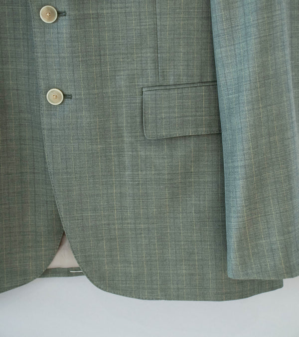 Auralee 'Bluefaced Wool Jacket' (Khaki Gray Stripe)