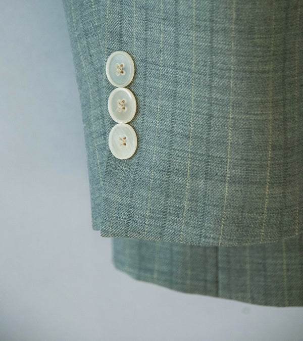 Auralee 'Bluefaced Wool Jacket' (Khaki Gray Stripe)