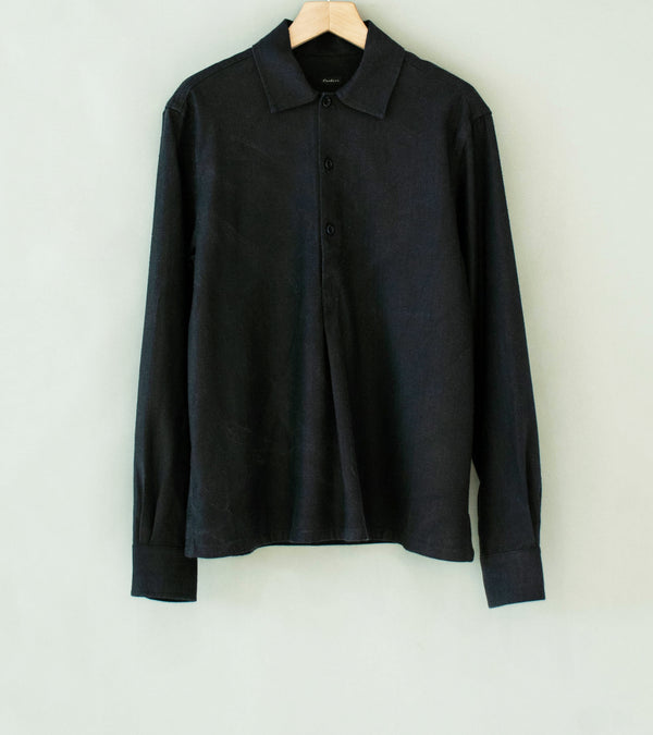 Conkers 'Night Shirt' (Black Brushed Herringbone)