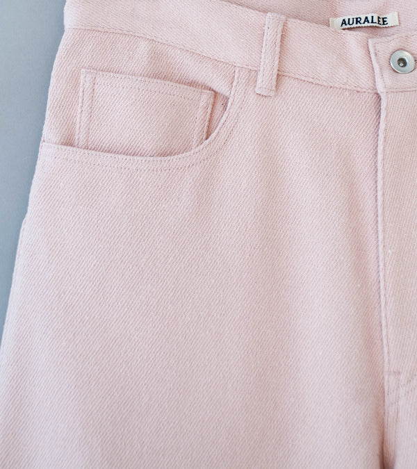 Auralee 'Silk Nep Denim 5P Wide Shorts' (Dusty Pink)