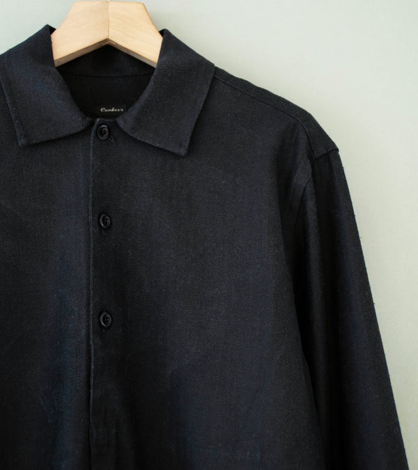 Conkers 'Night Shirt' (Black Brushed Herringbone)