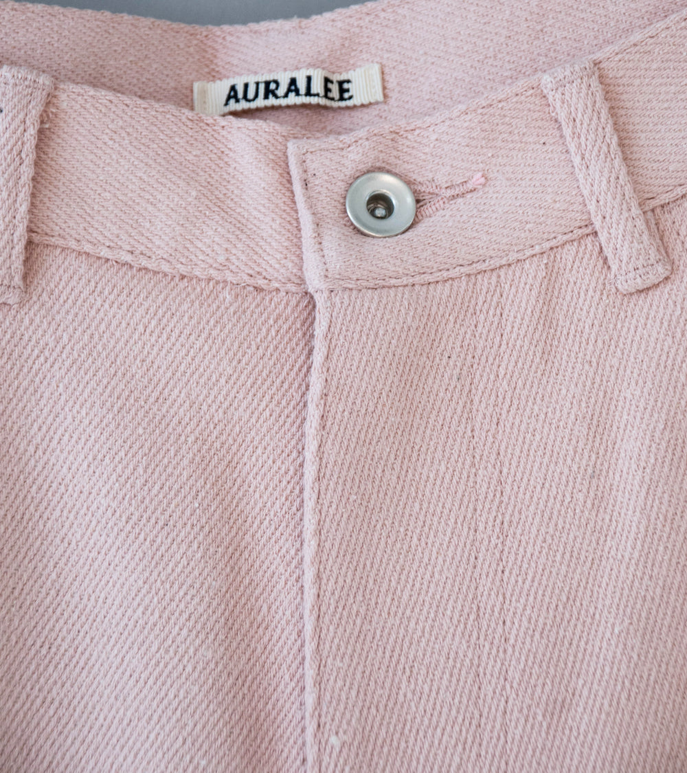 Auralee 'Silk Nep Denim 5P Wide Shorts' (Dusty Pink)