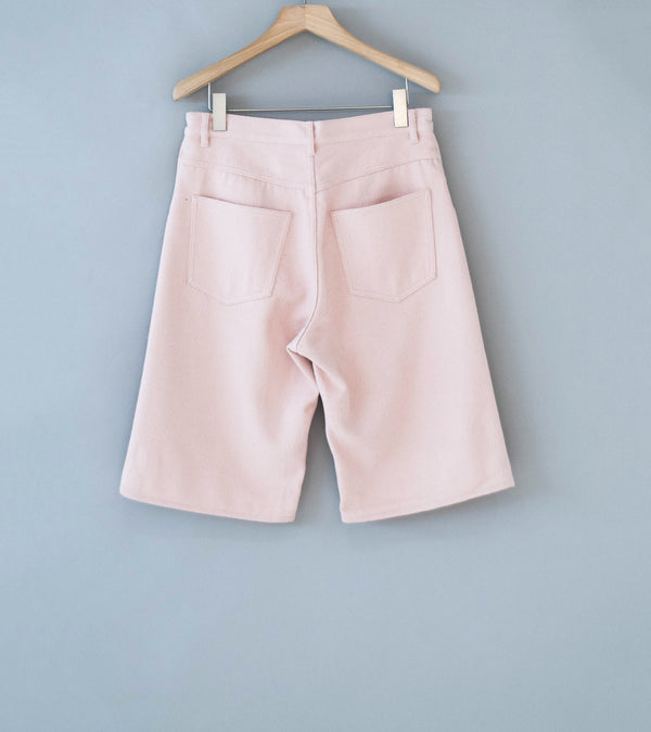 Auralee 'Silk Nep Denim 5P Wide Shorts' (Dusty Pink)