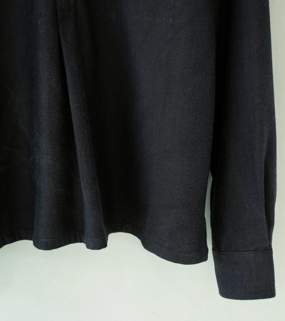 Conkers 'Night Shirt' (Black Brushed Herringbone)