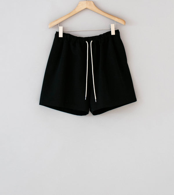 Auralee 'Wool Max Canvas Shorts' (Black)