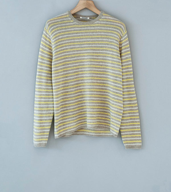 Auralee 'Summer Cashmere Knit P/O' (Beige / Yellow)