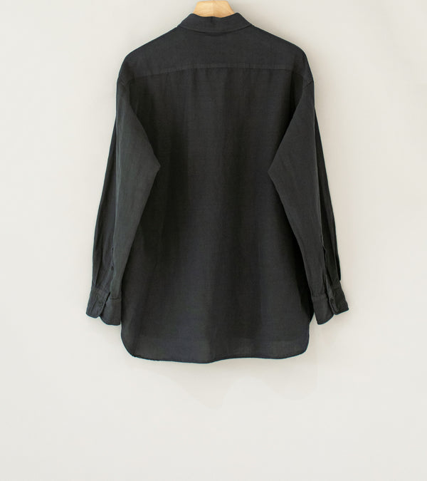 Margaret Howell 'Pullover Shirt' (Black Yarn Dye Cotton Plainweave