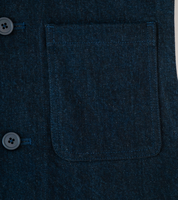 MAN-TLE 'R20 J5 Jebok Vest' (Blue Sumi Organic Denim)