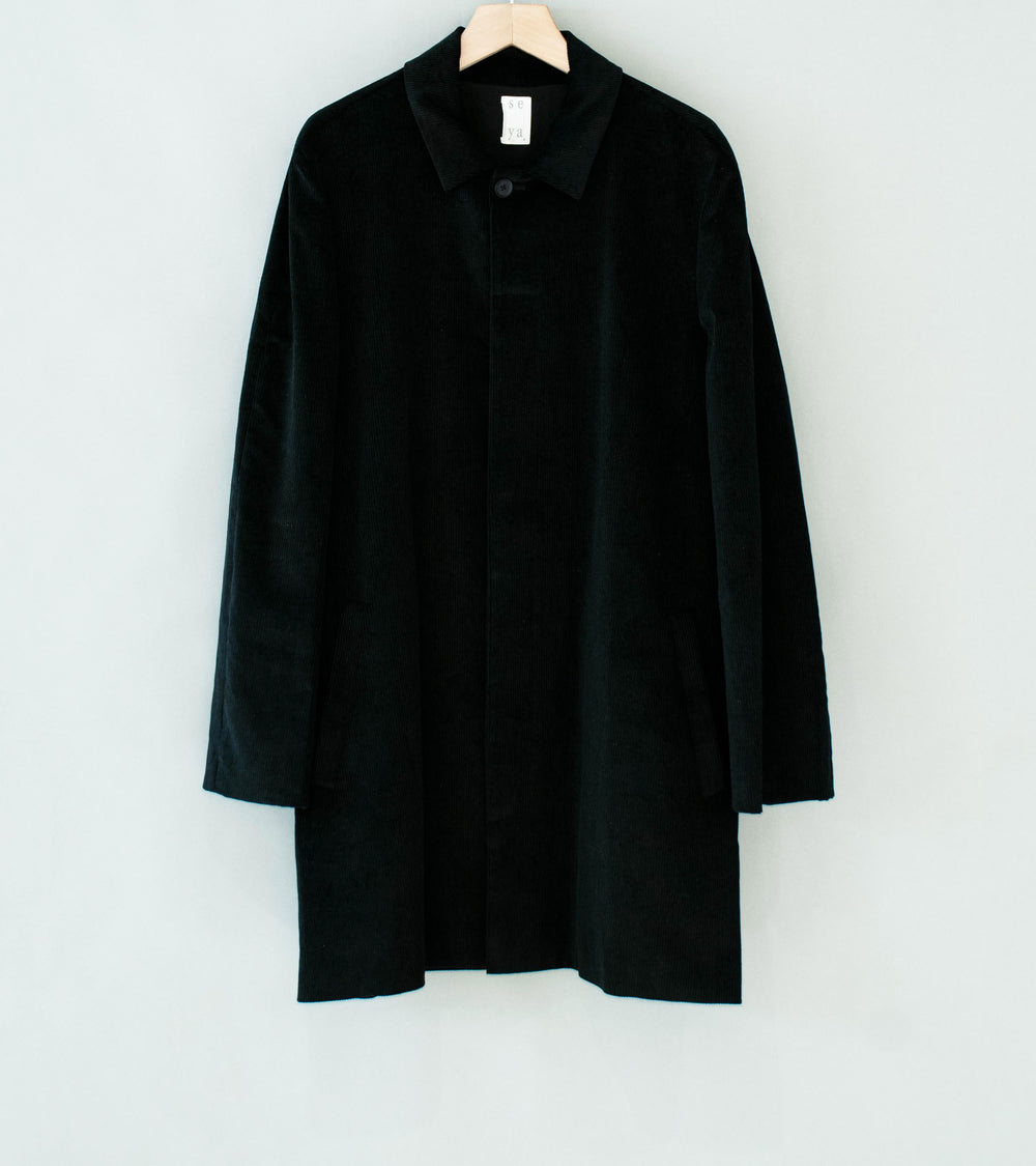 Seya 'Horsecoat' (Black Linen Corduroy)