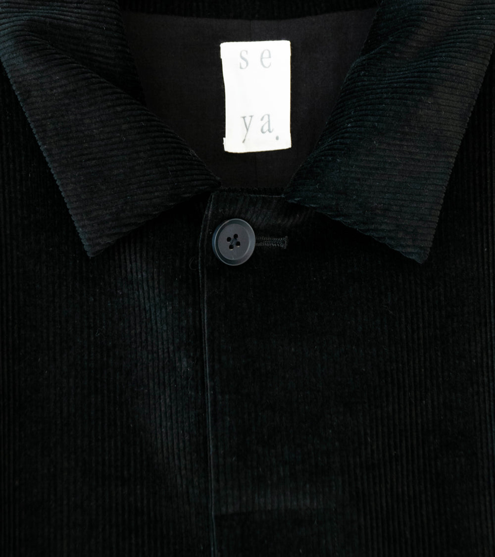 Seya 'Horsecoat' (Black Linen Corduroy)