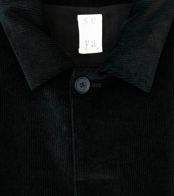 Seya 'Horsecoat' (Black Linen Corduroy)