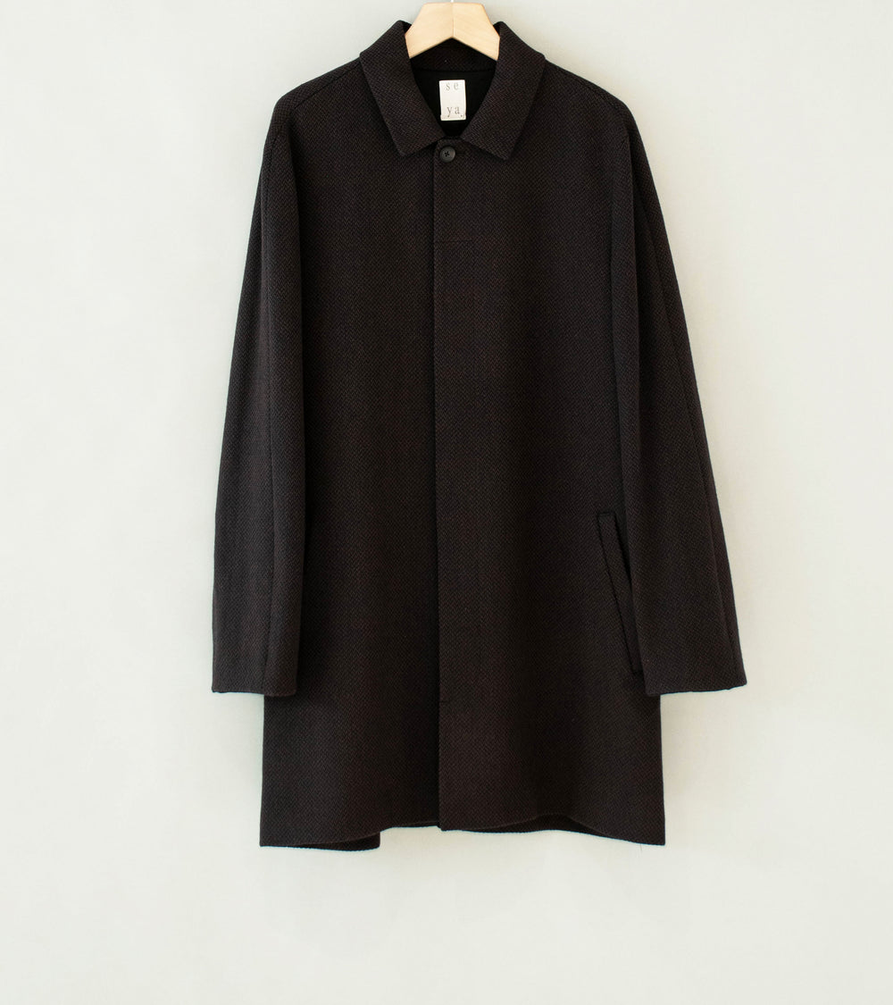 Seya 'Horsecoat' (Mud Indigo Ancient Herringbone)