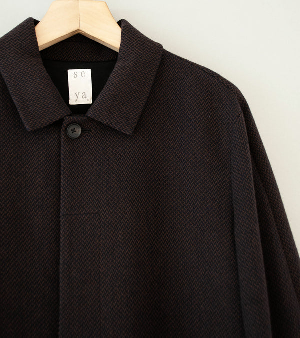Seya 'Horsecoat' (Mud Indigo Ancient Herringbone)