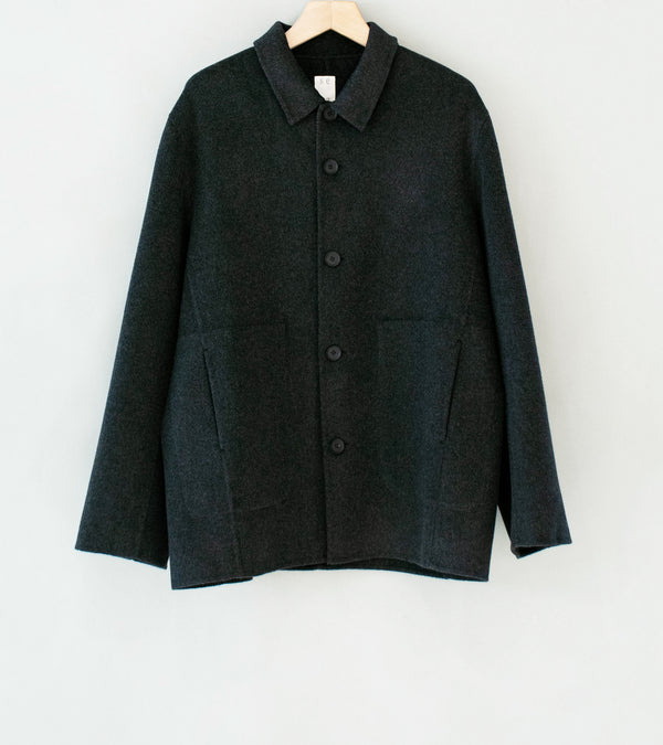 Seya 'Double Face Work Jacket' (Ash Charcoal Silk Blended Merino Wool)