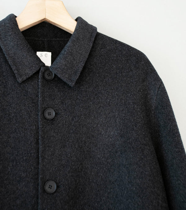Seya 'Double Face Work Jacket' (Ash Charcoal Silk Blended Merino Wool)