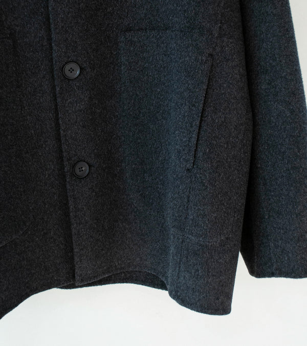 Seya 'Double Face Work Jacket' (Ash Charcoal Silk Blended Merino Wool)