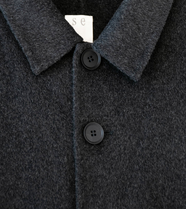 Seya 'Double Face Work Jacket' (Ash Charcoal Silk Blended Merino Wool)