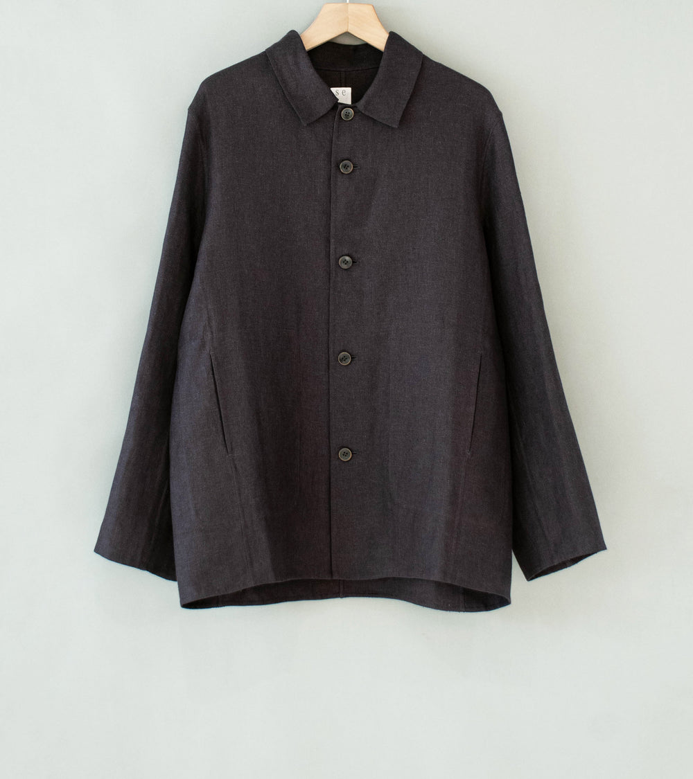 Seya 'Double Face Work Jacket' (Mud Indigo Legacy Linen)