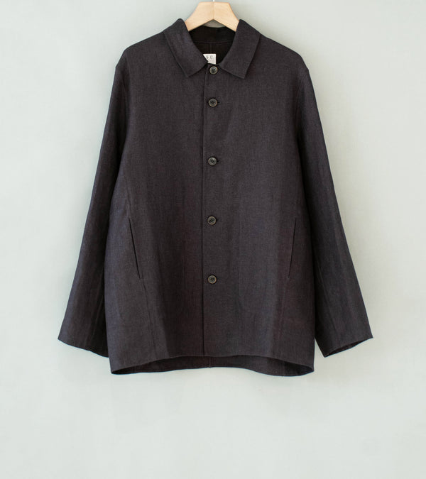 Seya 'Double Face Work Jacket' (Mud Indigo Legacy Linen)