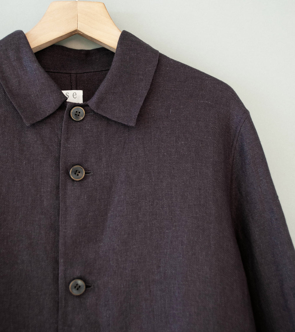 Seya 'Double Face Work Jacket' (Mud Indigo Legacy Linen)