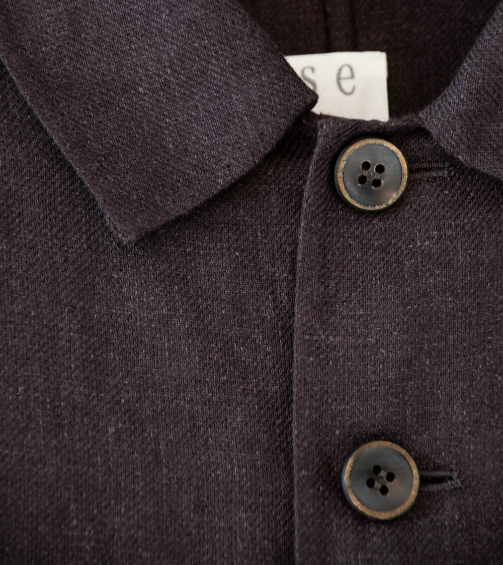 Seya 'Double Face Work Jacket' (Mud Indigo Legacy Linen)