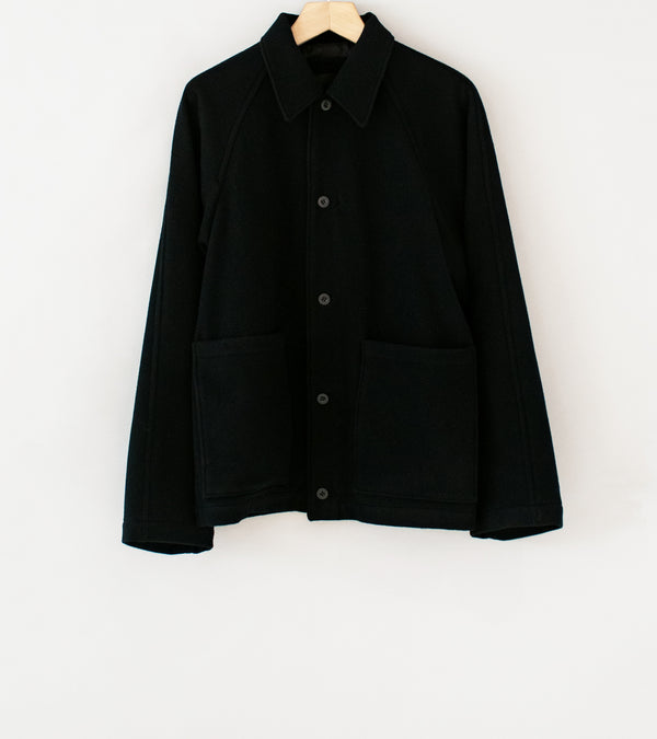 James Coward 'Workshop Coat' (Black Wool Flannel)