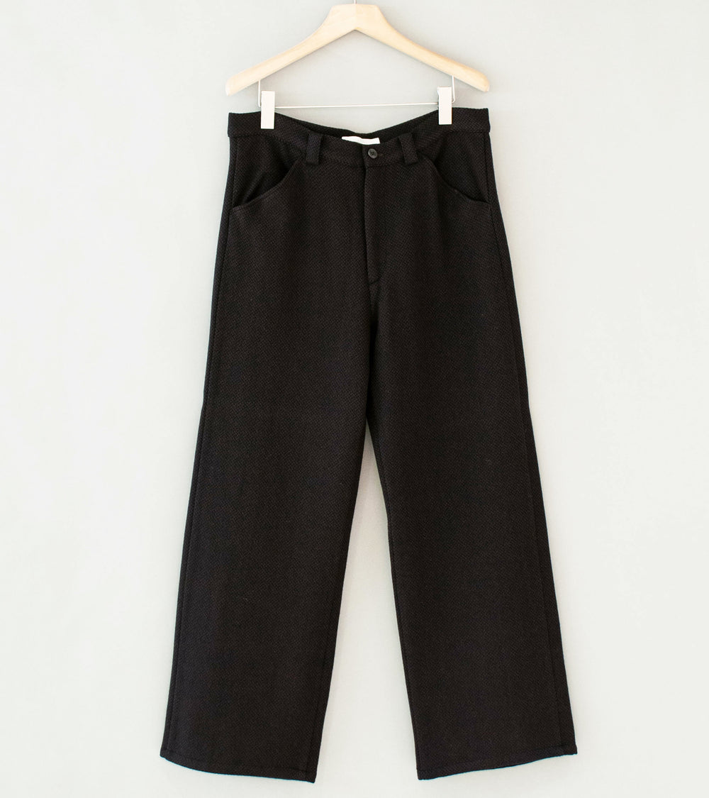 Seya 'Tea House Pants' (Mud Indigo Ancient Herringbone)