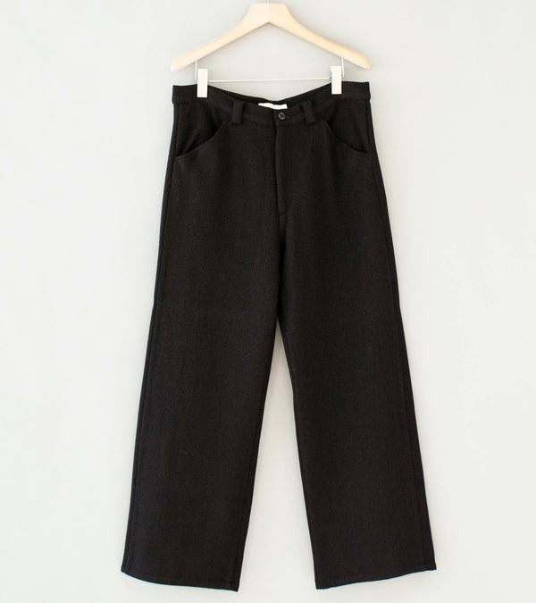Seya 'Tea House Pants' (Mud Indigo Ancient Herringbone)
