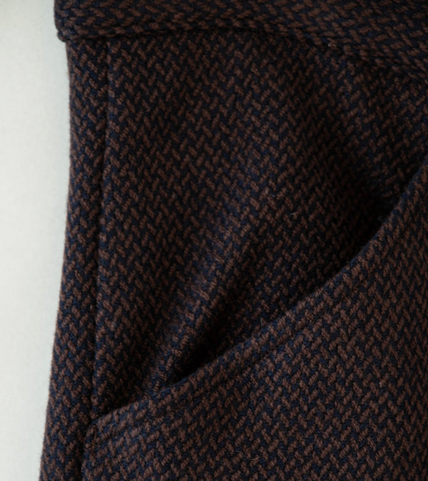 Seya 'Tea House Pants' (Mud Indigo Ancient Herringbone)