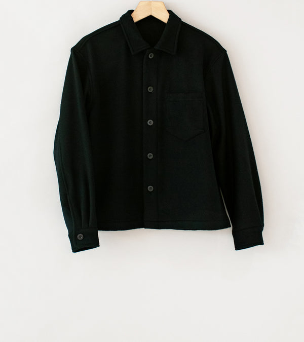 James Coward 'Travail Shirt' (Black Wool Flannel)