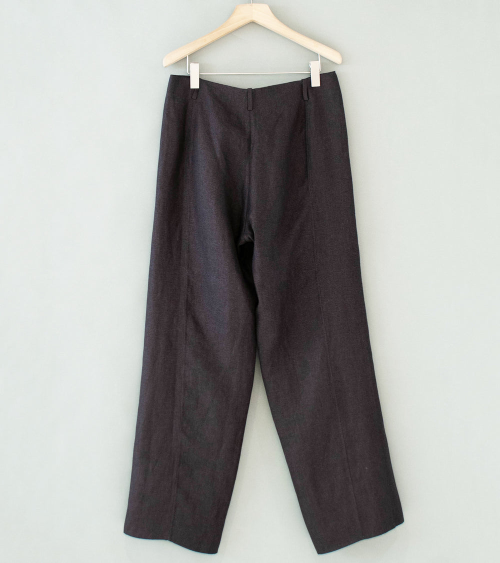 Seya 'Double Face Work Pants' (Mud Indigo Legacy Linen)