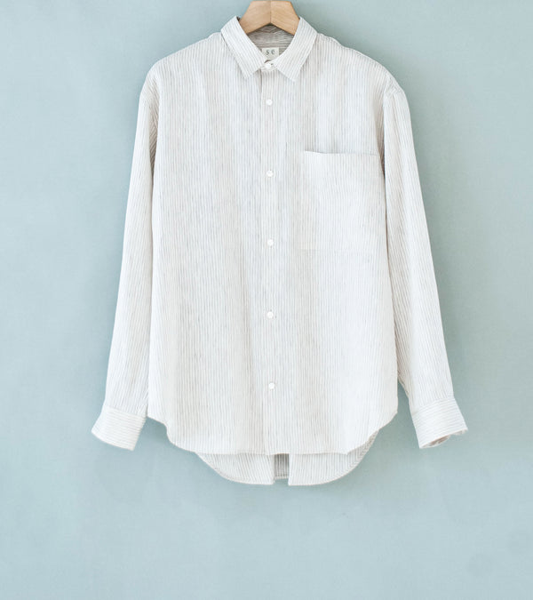Seya 'Eternal Shirt' (Off White Broken Black Drifting Stripes)