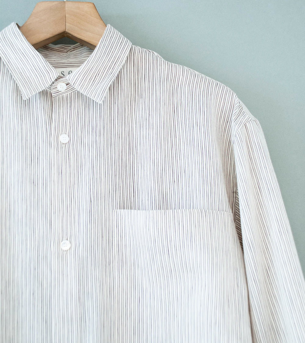 Seya 'Eternal Shirt' (Off White Broken Black Drifting Stripes)