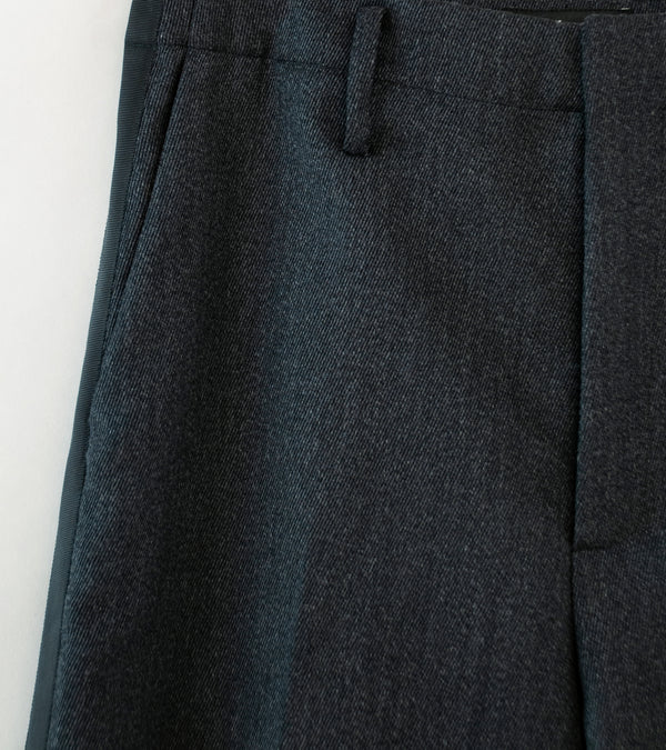 DERRICK 'Broken Stripe Suit Trouser' (Tonal Charcoal Hainsworth Merino Wool)