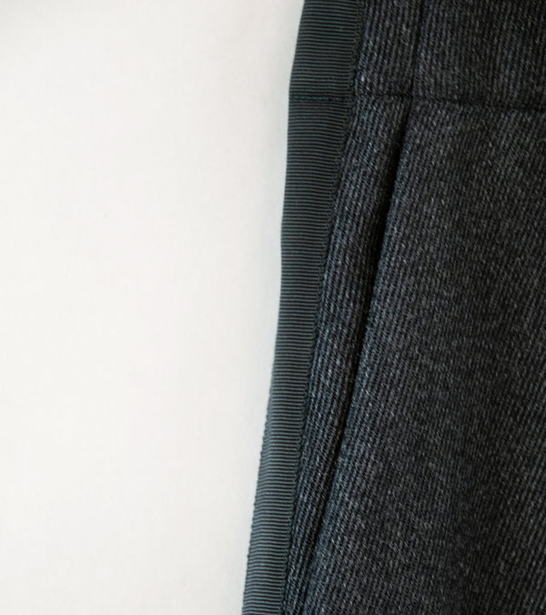 DERRICK 'Broken Stripe Suit Trouser' (Tonal Charcoal Hainsworth Merino Wool)