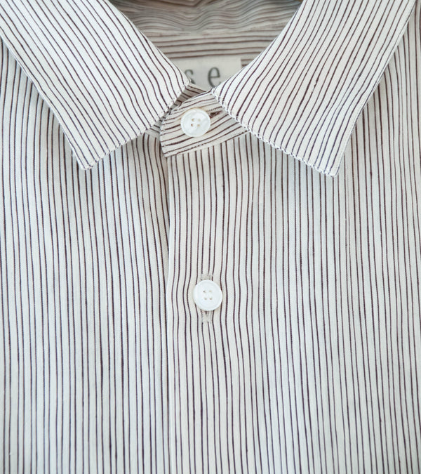 Seya 'Eternal Shirt' (Off White Broken Black Drifting Stripes)