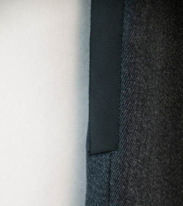 DERRICK 'Broken Stripe Suit Trouser' (Tonal Charcoal Hainsworth Merino Wool)