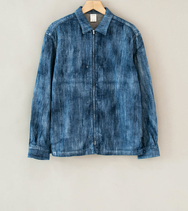Seya 'Tofu Jacket' (Indigo Cloud Bleach Slub Denim)