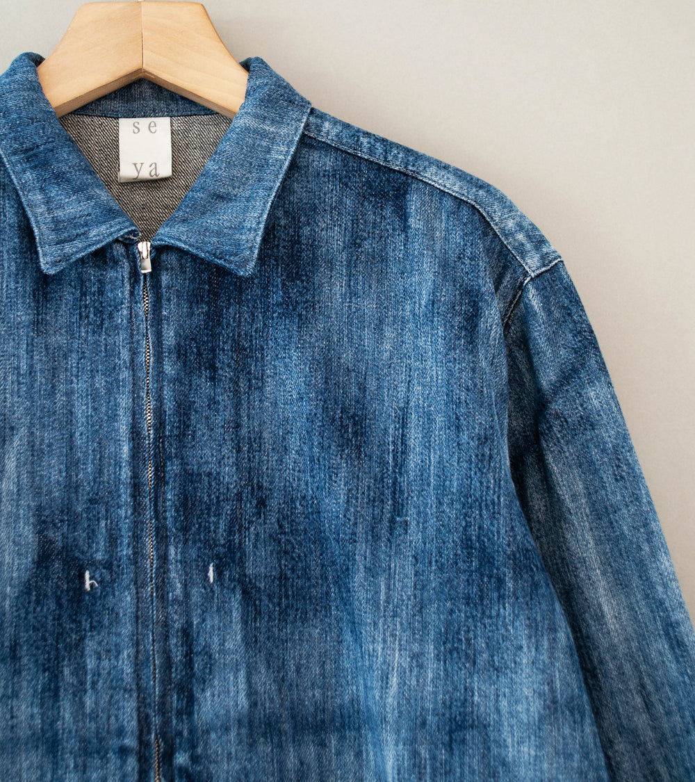 Seya 'Tofu Jacket' (Indigo Cloud Bleach Slub Denim)