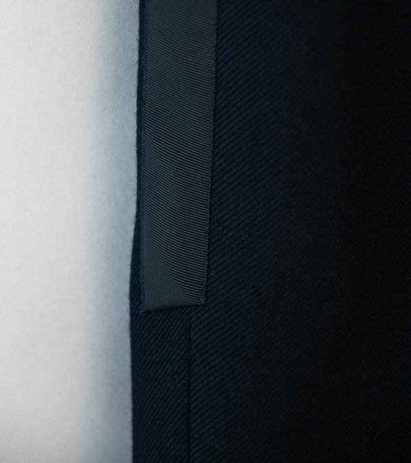 DERRICK 'Broken Stripe Suit Trouser' (Tonal Midnight Blue Hainsworth Merino Wool)