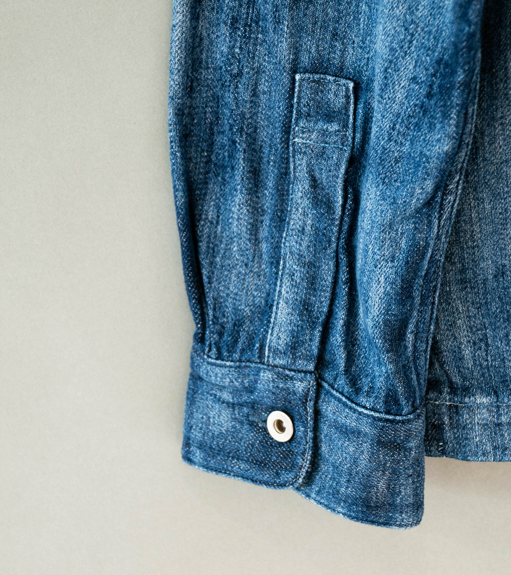 Seya 'Tofu Jacket' (Indigo Cloud Bleach Slub Denim)