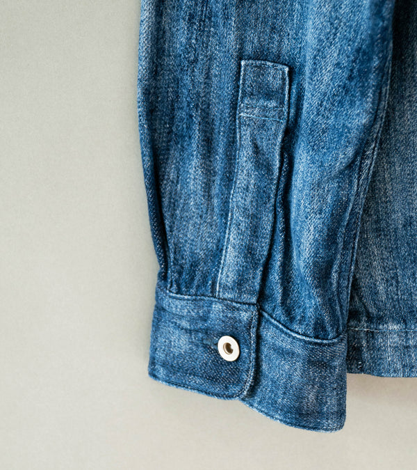 Seya 'Tofu Jacket' (Indigo Cloud Bleach Slub Denim)