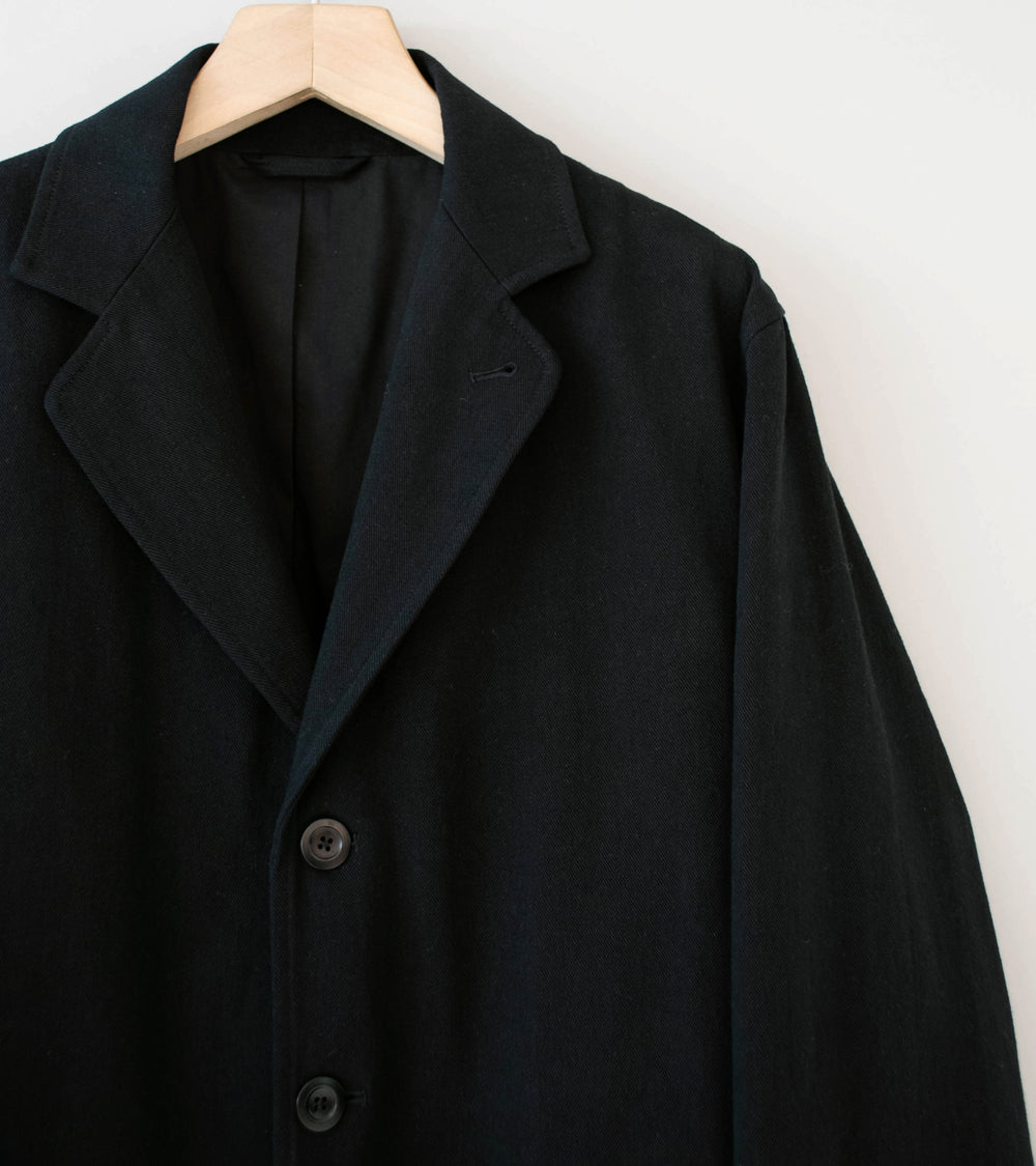 Conkers 'Rambler Blazer' (Black Cotton Flax Twill)