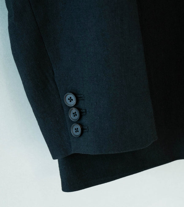 Seya 'Travel Double Breasted Tailor Jacket' (Black Old Gabardine)