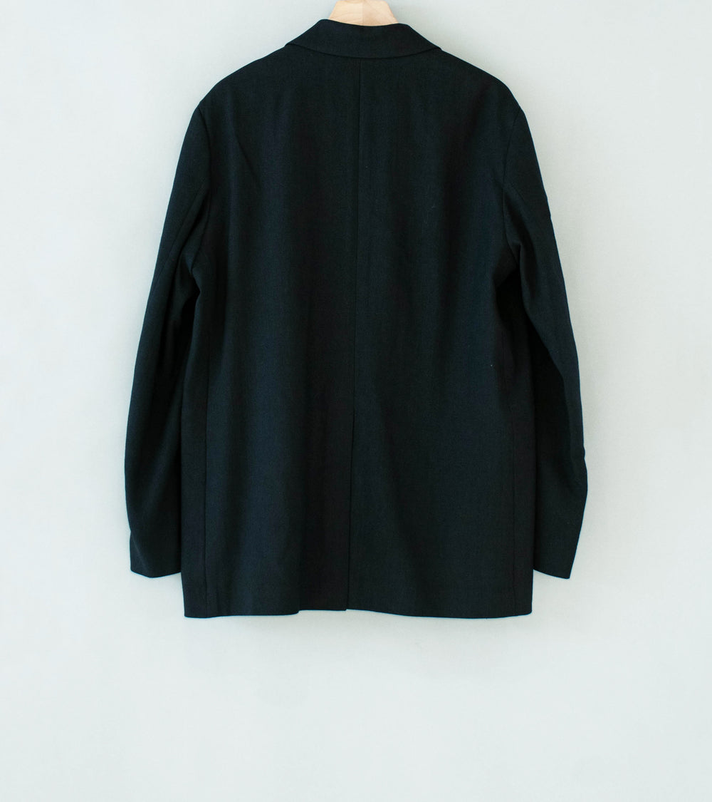 Seya 'Travel Double Breasted Tailor Jacket' (Black Old Gabardine)