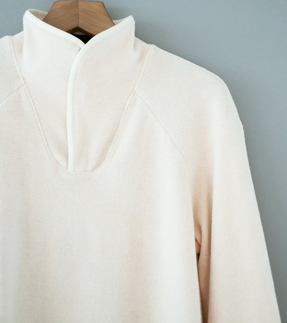 DERRICK 'Near Velvet Terry Zip Up' (Ivory Cotton Micro Towelling)