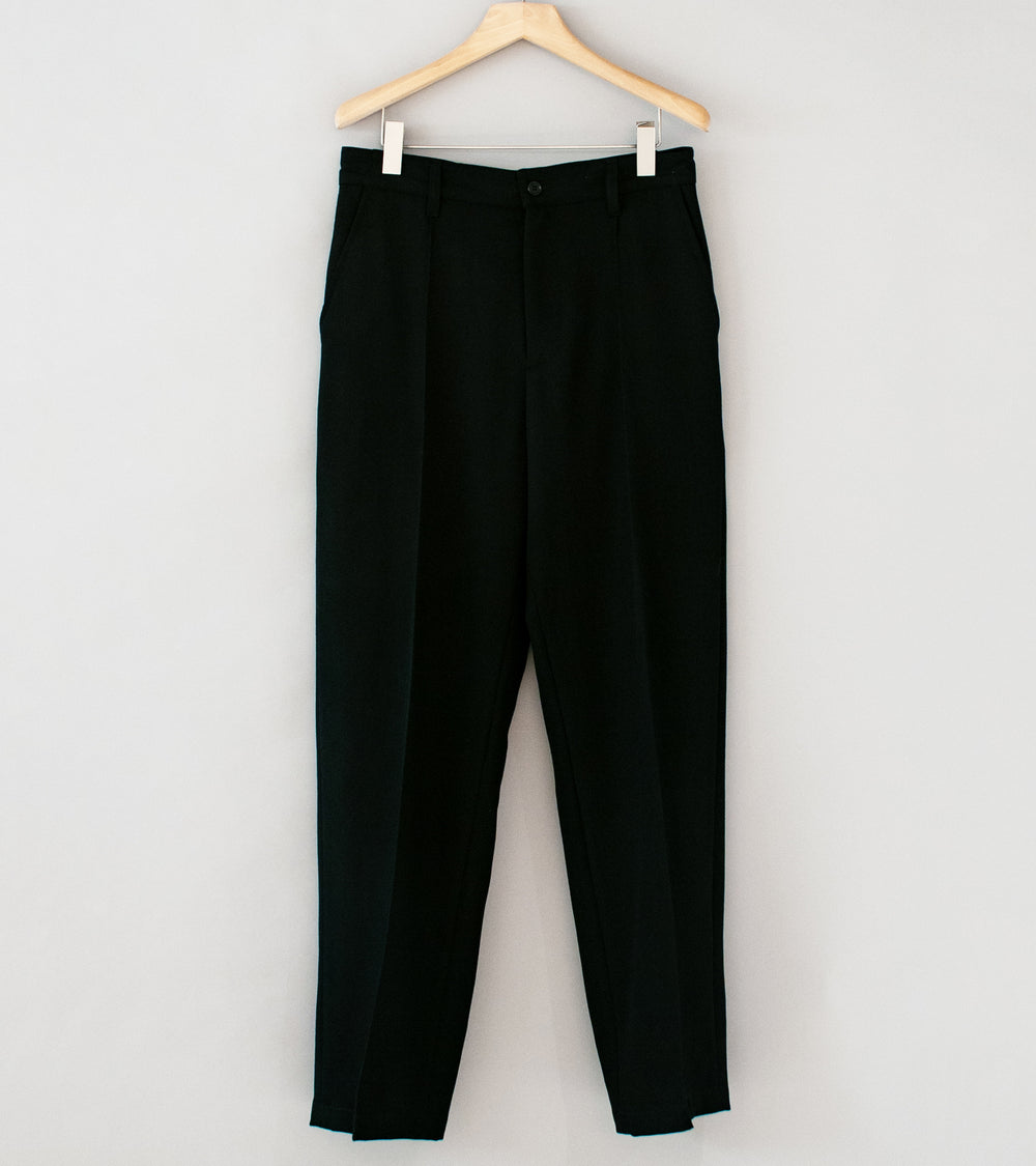 James Coward 'Straightforward Stitch Trousers' (Black Wool Gabardine)