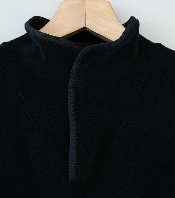 DERRICK 'Near Velvet Terry Zip Up' (Black Cotton Micro Towelling)