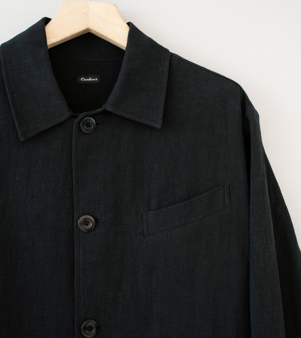 Conkers 'Field Shirt' (Charcoal Ramie Cotton)
