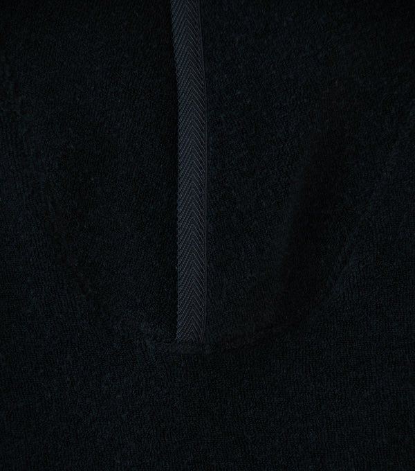 DERRICK 'Near Velvet Terry Zip Up' (Black Cotton Micro Towelling)
